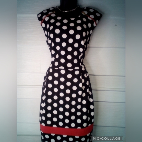 POLKA Dot's Black and White Dress - Picture 1 of 6